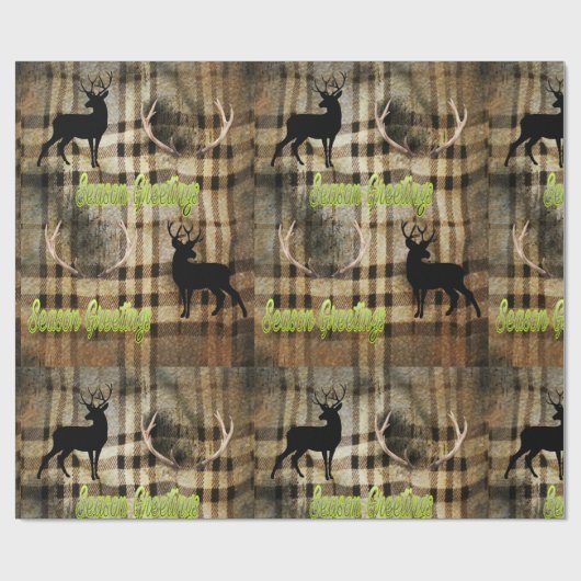 Packpapier mit Hirsch- und Hirschgeweih darauf (Flach)