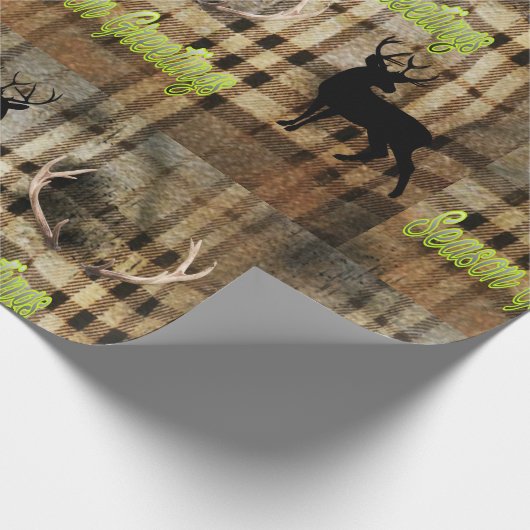 Packpapier mit Hirsch- und Hirschgeweih darauf (Ecke)
