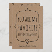 Packpapier-niedliches Herz-lustiger Valentinstag Feiertagskarte (Vorne/Hinten)