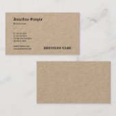 Packpapier-nostalgische alte englische visitenkarte (Vorne/Hinten)