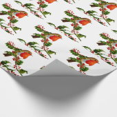 Packpapier roter Robin- und Stechpalmenbeeren (Ecke)