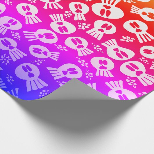 Packpapier - Schädel - Regenbogen (Ecke)