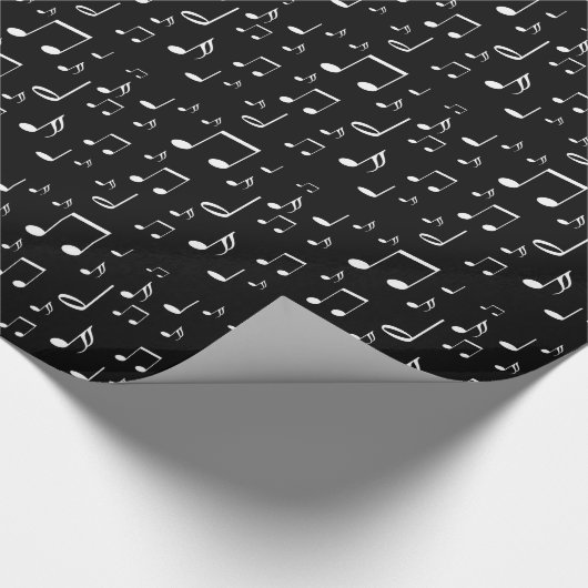 Packpapier schwarz-weiß Musiknoten (Ecke)