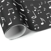 Packpapier schwarz-weiß Musiknoten (Rolleneckpunkt)
