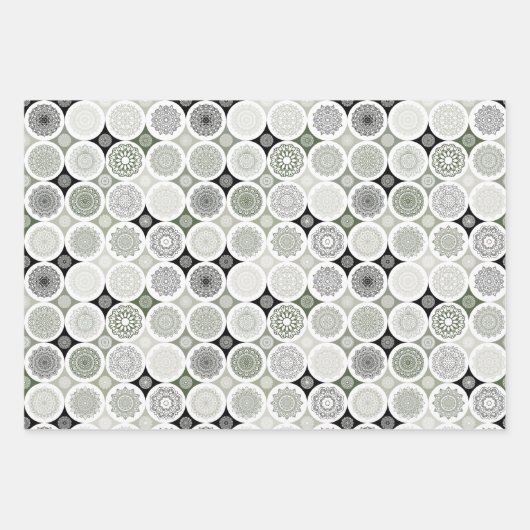 Packpapier Set von 3 Blatt abstrakte Mandala (Vorderseite 2)