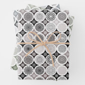 Packpapier Set von 3 Blatt abstrakte Mandala (Beispiel)