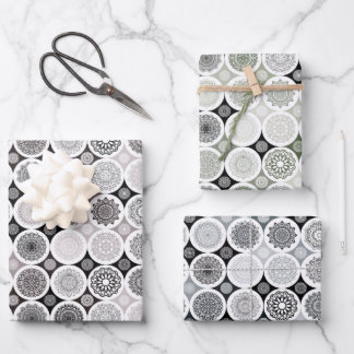 Packpapier Set von 3 Blatt abstrakte Mandala