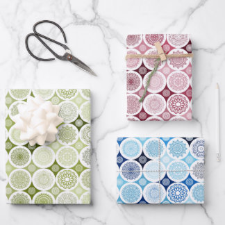 Packpapier Set von 3 Blatt mandala Muster
