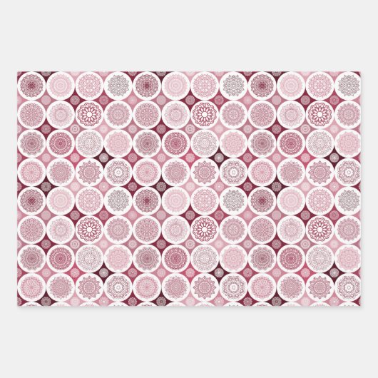 Packpapier Set von 3 Blatt mandala Muster (Vorderseite 2)