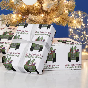 Packpapier Tractor Santa Holiday