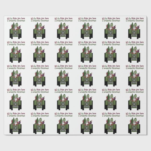 Packpapier Tractor Santa Holiday (Flach)