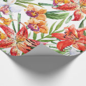 Packpapier, Tropen (weiß) Geschenkpapier (Ecke)