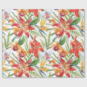 Packpapier, Tropen (weiß) Geschenkpapier (Flach)