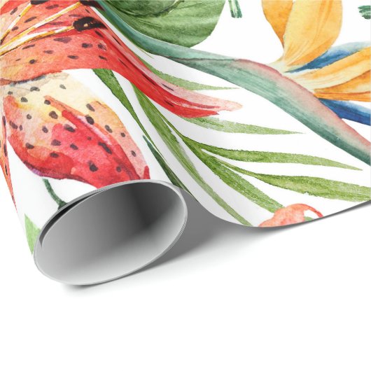 Packpapier, Tropen (weiß) Geschenkpapier (Rolleneckpunkt)