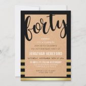 Packpapier-u. Goldüberraschungs-40. Einladung (Vorderseite)
