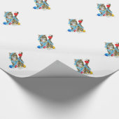 PACKPAPIER VERZIERTE MIEZEKATZE (Ecke)