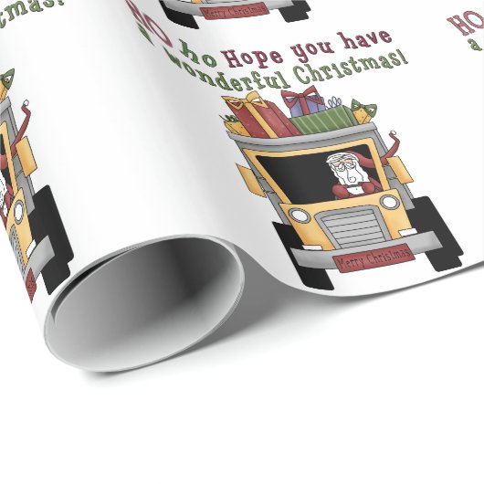 Packpapier von Dump Truck Santa Holiday (Rolleneckpunkt)