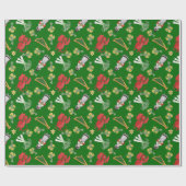 Packpapier: Waliser-Drachen, Narzissen, Porrees Geschenkpapier (Flach)