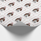 Packpapier Weihnachtsmanns Basset Hound (Ecke)