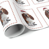 Packpapier Weihnachtsmanns Basset Hound (Rolleneckpunkt)