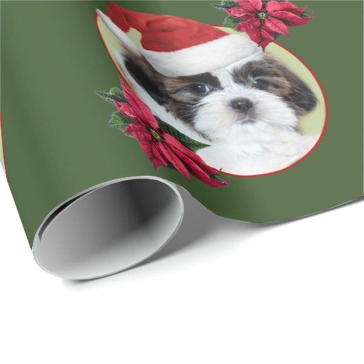 Packpapier WeihnachtsShih Tzu (Rolleneckpunkt)