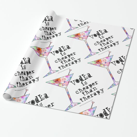 PACKPAPIER, WODKA IST BILLIGER ALS THERAPIE GESCHENKPAPIER (Ungerollt)