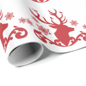 Packpapierrolle mit rotem Weihnachtsrotwildentwurf Geschenkpapier (Rolleneckpunkt)