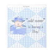 Packung Babydusche Bar Wrapper Gastgeschenk Notizblock (Vorderseite)
