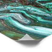 Packung Bis zu 3 tiefgrünes, marmoriertes Abstrakt Poster (Ecke)