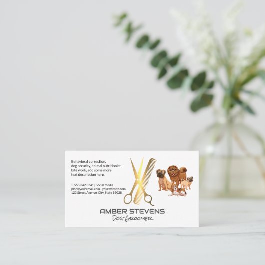 Packung Hunde | Scherenkamm Visitenkarte (Stehend Vorderseite)