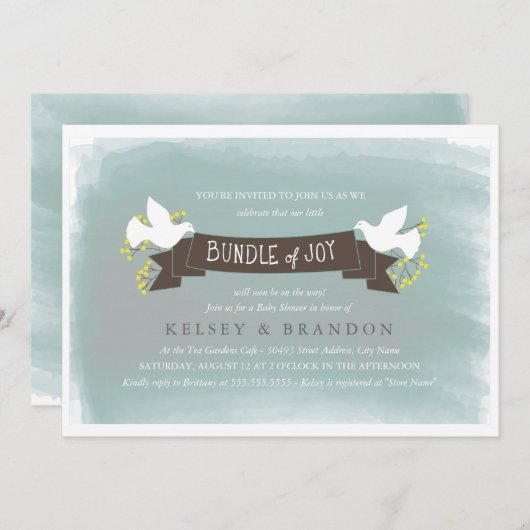 Packung Joy Baby Dusche Einladung (Vorne/Hinten)