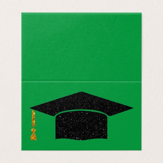 Packung mit 25 Glitzer Graduation Cap Cards (Außenseite Aufgefaltet)