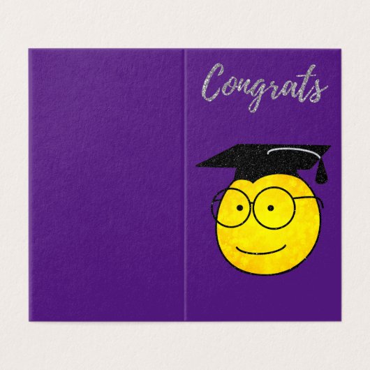 Packung mit 25 Glückwünschen Glitzer Abschluss Car (Außenseite Aufgefaltet)