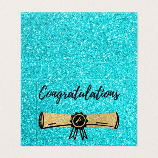 Packung mit 25 Gratulation Glitzer Abschluss Cards (Außenseite Aufgefaltet)