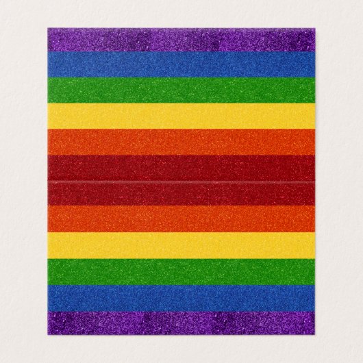 Packung mit 25 LGBT-Glitzer-Flag-Karte (Außenseite Aufgefaltet)