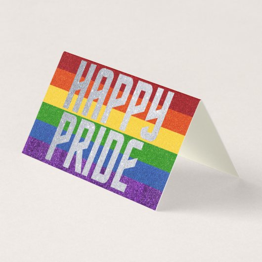 Packung mit 25 LGBT Glitzer Happy Pride Card (Vorderseite)