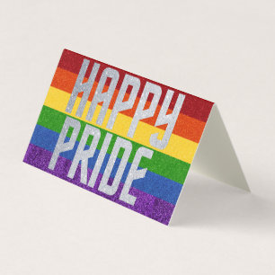 Packung mit 25 LGBT Glitzer Happy Pride Card