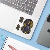 Packung mit 3 Spaceman Aufkleber (Laptop mit iPhone)
