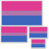 Packung mit Aufklebern für die Bisexuelle Flagge Aufkleber (Vorderseite)