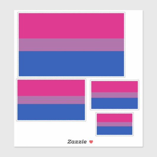 Packung mit Aufklebern für die Bisexuelle Flagge Aufkleber (Blatt)