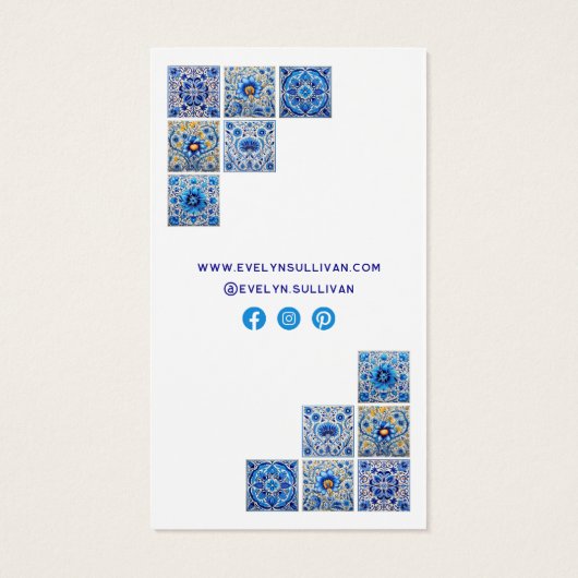 Packung mit blauen Kacheln (Rückseite)