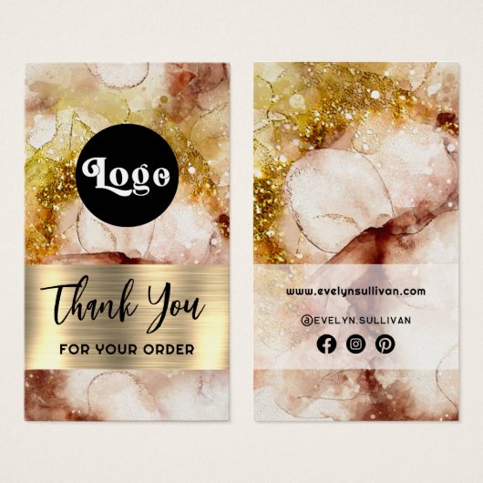 Packung mit braunem Glitzer, Aquarellfarbe (Vorne & Hinten)