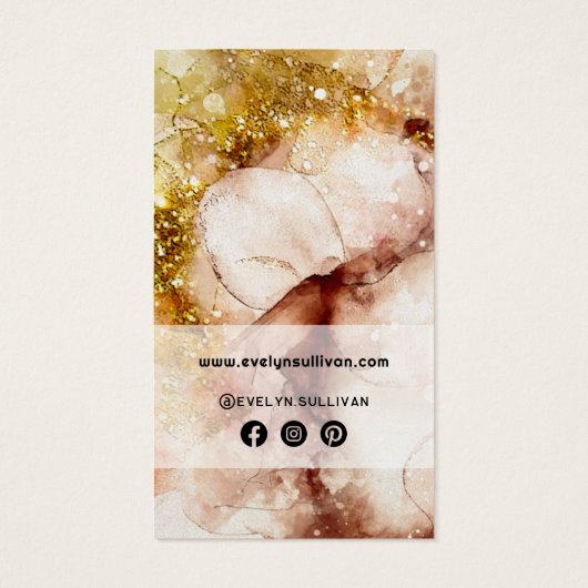 Packung mit braunem Glitzer, Aquarellfarbe (Rückseite)