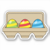 Packung mit bunten Ostereiern aus Cartoon Aufkleber (Vorderseite)
