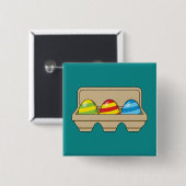 Packung mit bunten Ostereiern aus Cartoon Button (Vorne & Hinten)