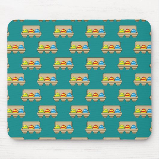 Packung mit bunten Ostereiern aus Cartoon Mousepad (Vorne)