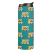 Packung mit bunten Ostereiern aus Cartoon Thermosbecher (Nach links gedreht)