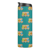 Packung mit bunten Ostereiern aus Cartoon Thermosbecher (Nach rechts gedreht)