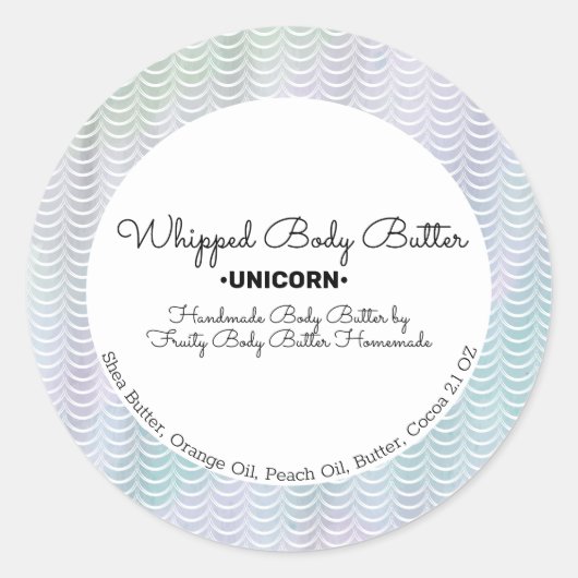 Packung mit dem Mermaid Body Butter Bath Branding Runder Aufkleber (Vorderseite)