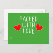 Packung mit Liebe Postkarte (Vorne/Hinten)